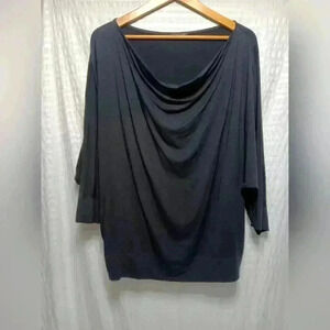 Eileen Fisher Crew neck 3/4  length Butterfly sleeve Top. Size L